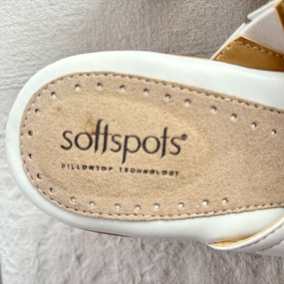 Strappy Leather Slide Sandals Heels with Flower - Picture 9 of 12